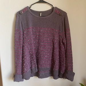 Free People Whimsical Flowy Pullover Sweater
